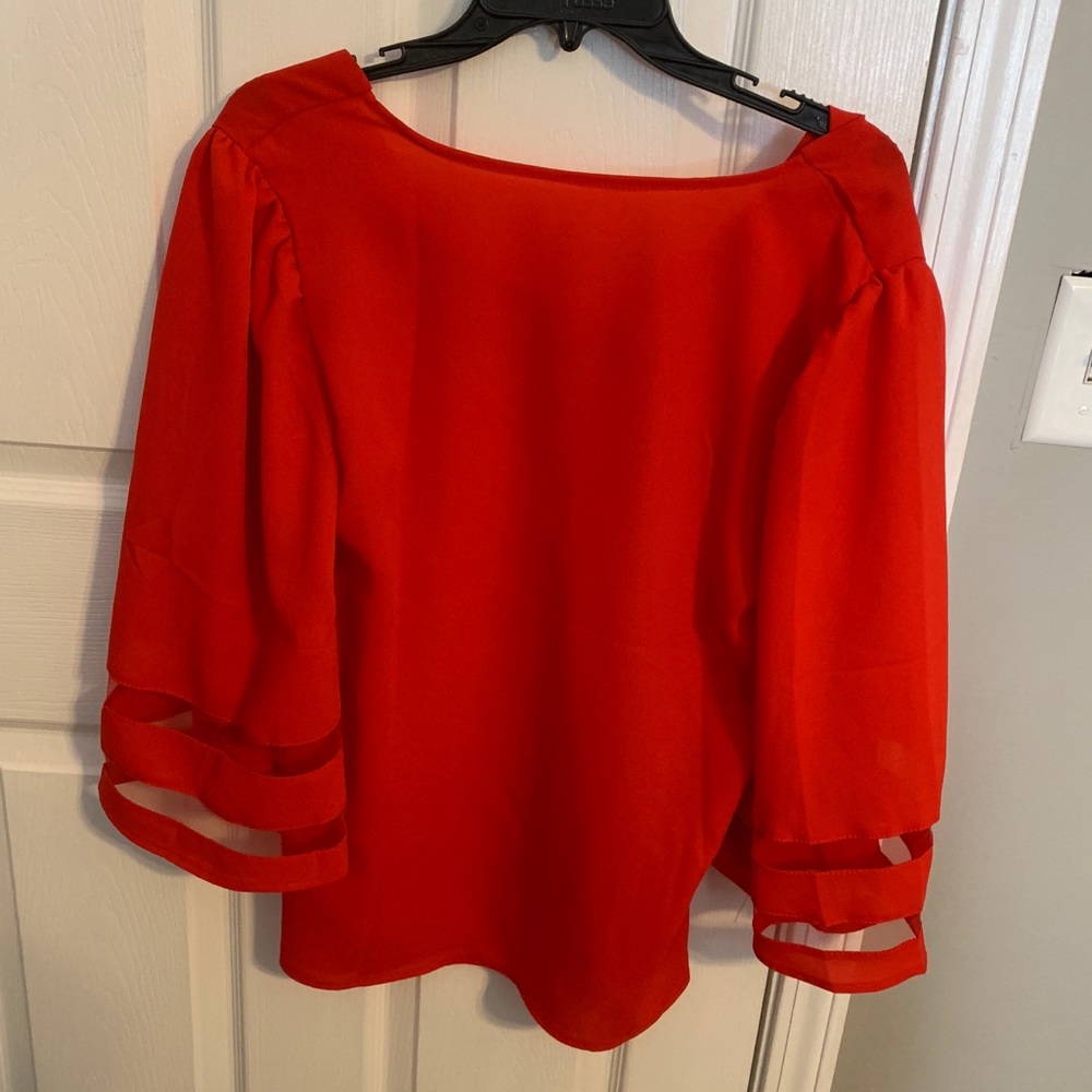 boutique red blouse! NWOT!